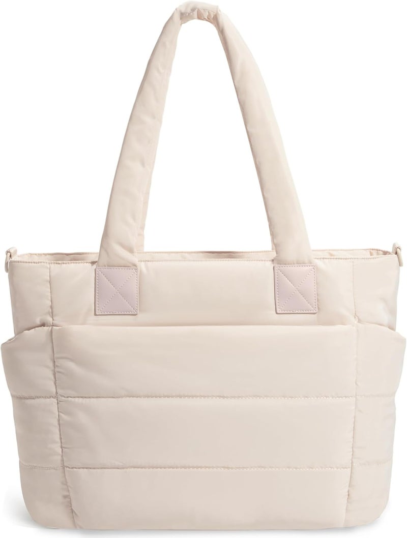 GASSDA Tote Bag for Women Puffer Tote Bag Large Nurse Bags Shoulder Handbag with Zipper for Work Travel - Image 1